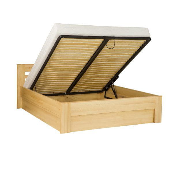 eoshop Drevená posteľ LK211 BOX, 140x200, dub (Farba dreva: Bielená)